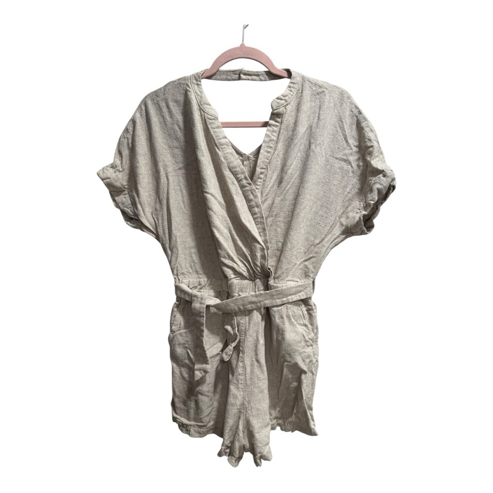 Heartloom‎ Natural Linen Romper, size Medium